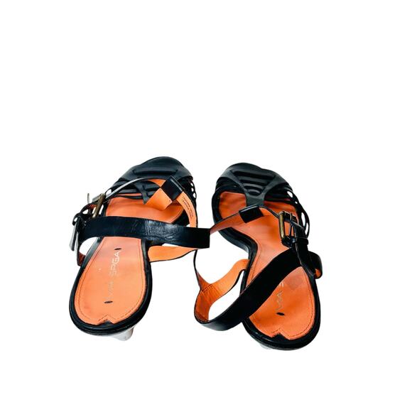 Via Spiga Black Leather Sandals Heels 8.5 - Picture 7 of 13